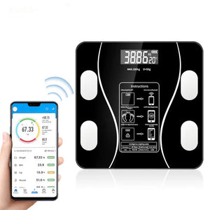 Cantar Bluetooth cu analiza corporala, functie BMI, sticla