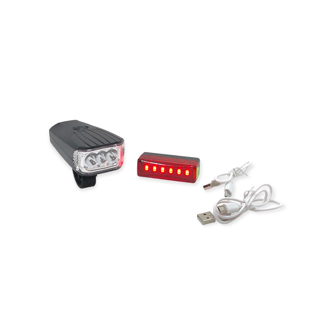 Lanterna bicicleta+stop cu 6 Led-uri si incarcare USB inclus ,din plastic ABS ,rezistenta la uzura